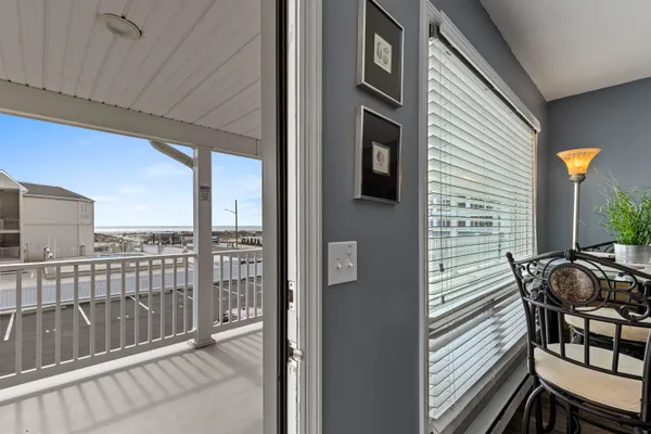 a view of balcony with chair