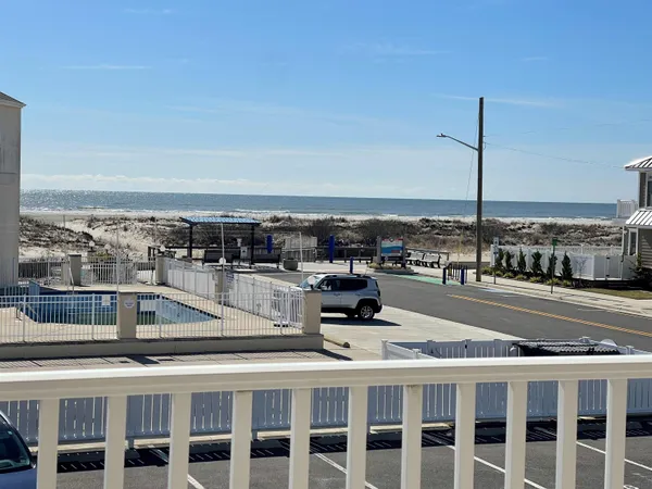 a picture of a city view from a roof deck