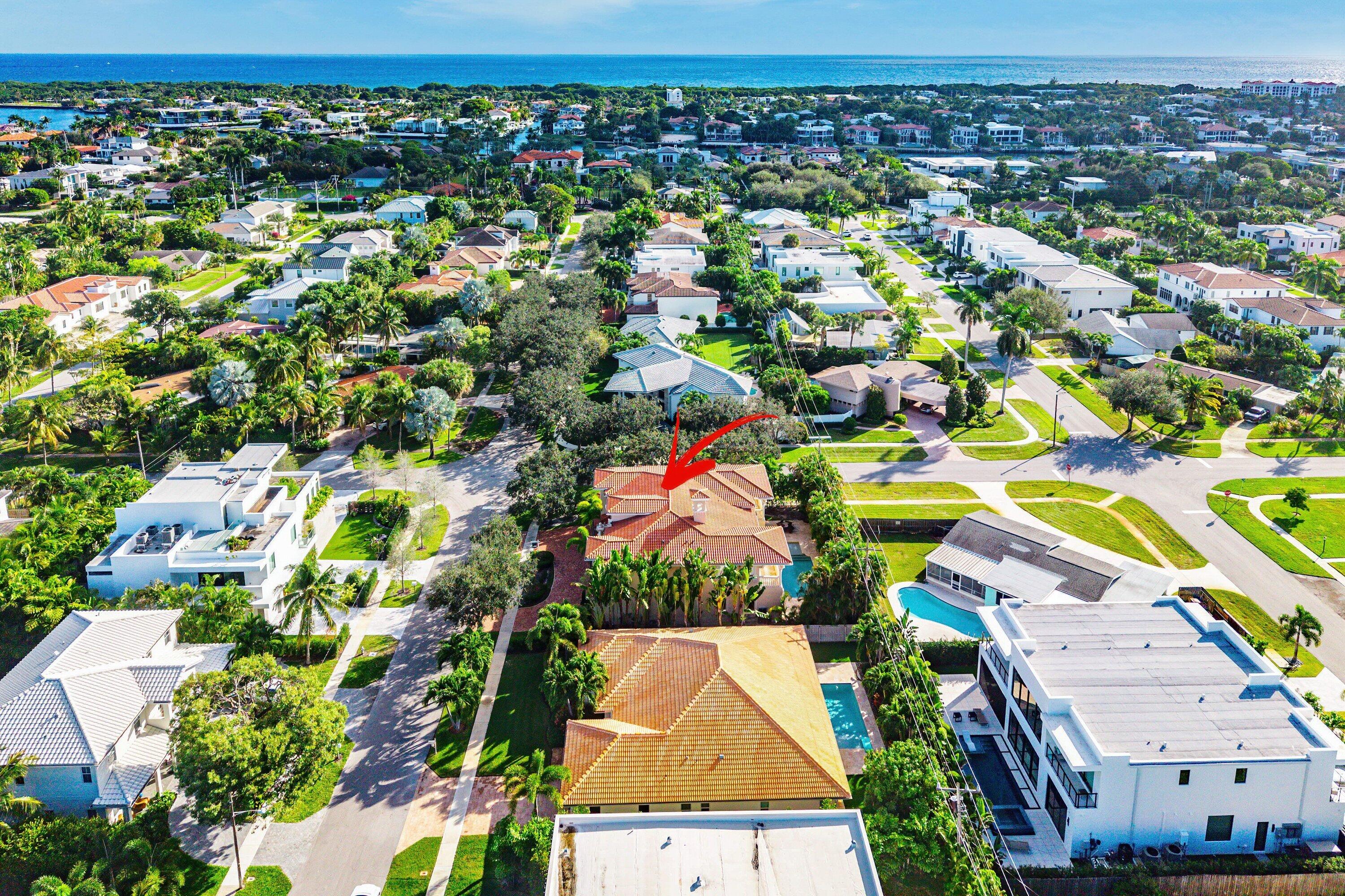 398 Northeast 7th Street Boca Raton, FL 33432 - Photo 72 of 74 an aerial view of residential houses with outdoor space