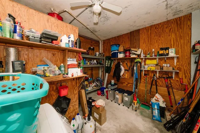 a view of a storage in a room