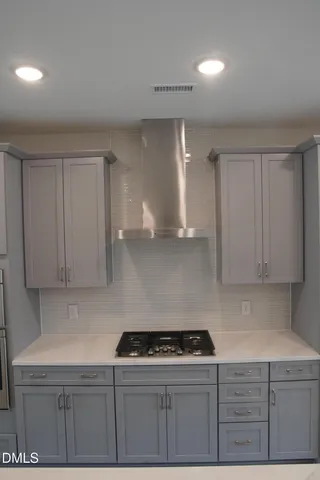 a close view of a refrigerator in kitchen