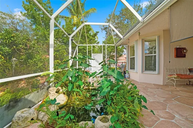 a backyard of a house with lots of green space