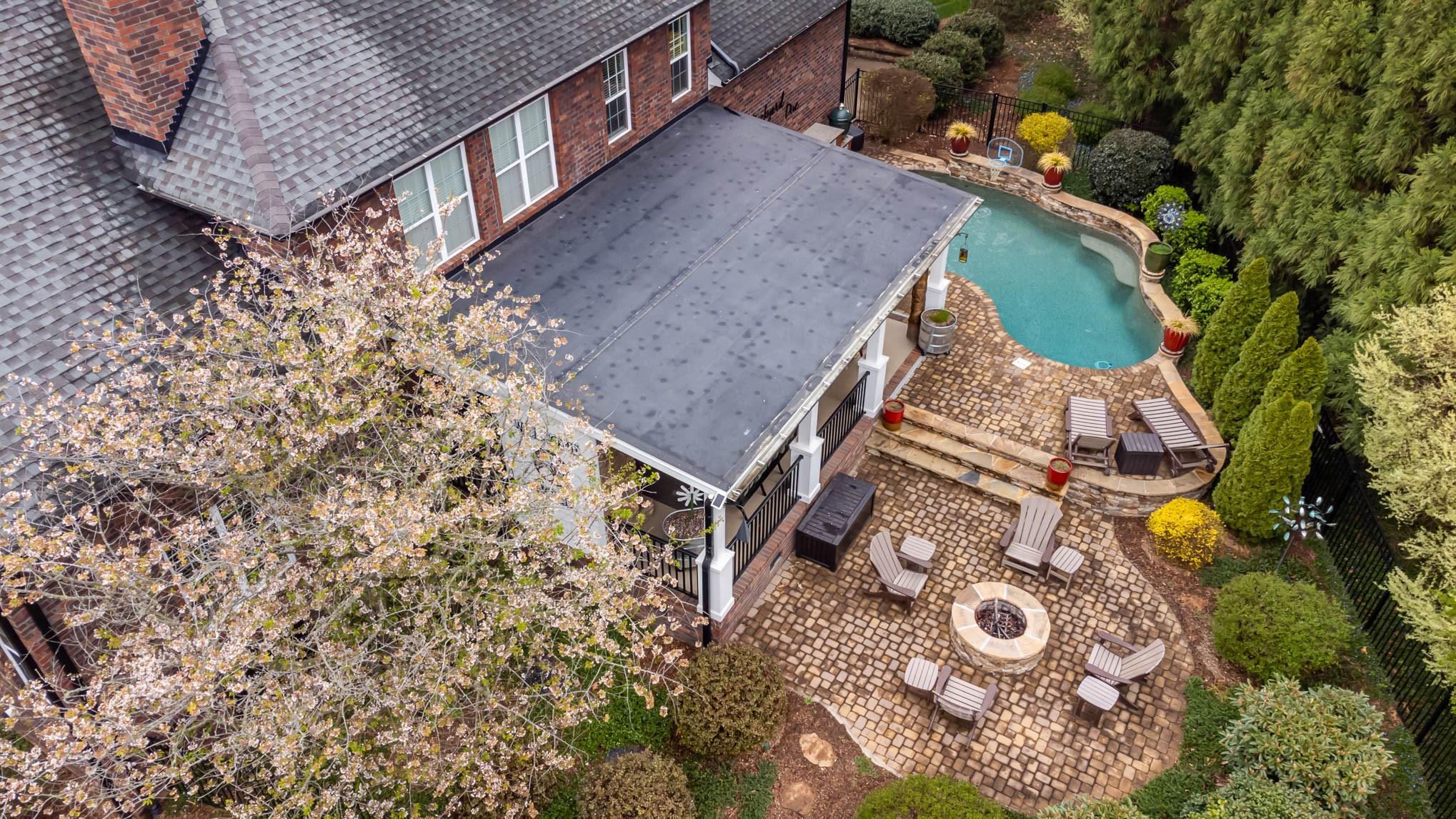 6700 Fox Ridge Circle Davidson, NC 28036 - Photo 45 of 48 an aerial view of a house with a yard and wooden fence