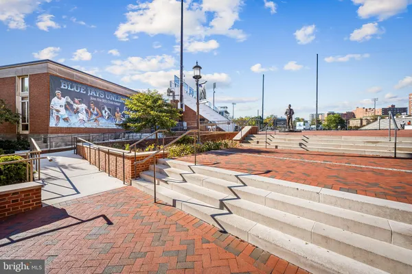 a view of tall buildings and a street view