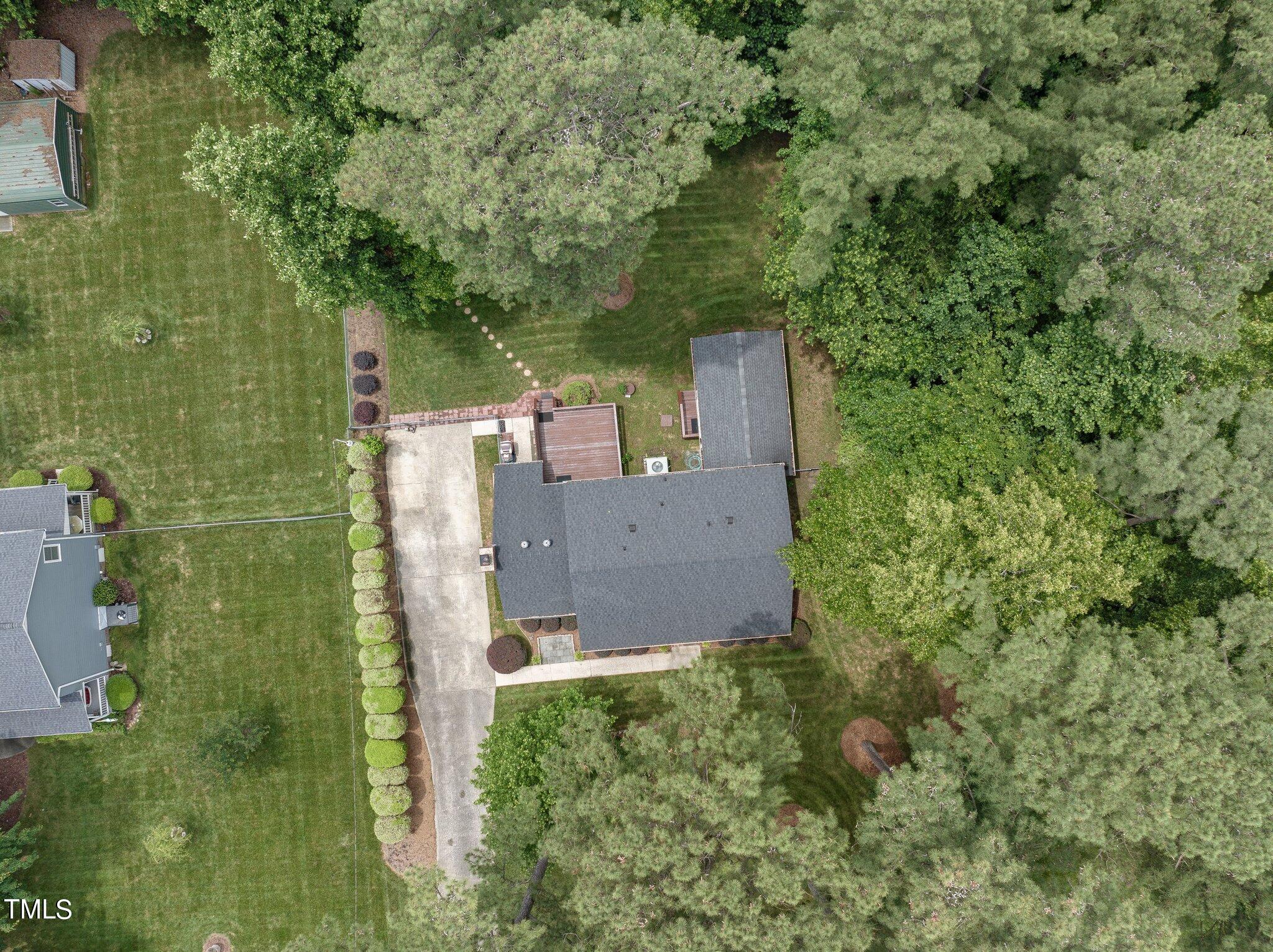 5125 Russell Road Durham, NC 27712 - Photo 55 of 59 an aerial view of a house with a yard