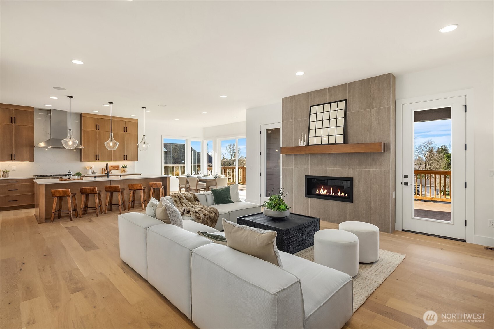 510 Nile Avenue Northeast Renton, WA 98059 - Photo 19 of 40 a living room with furniture and a fireplace