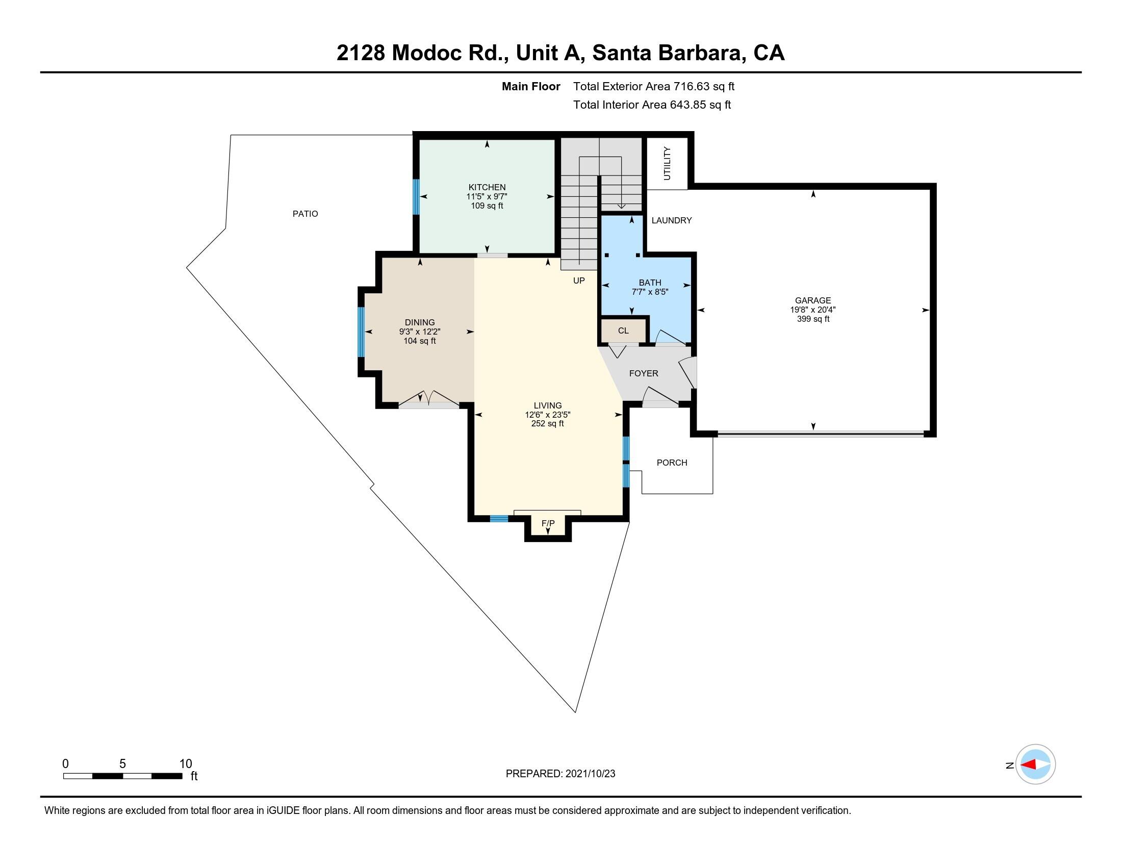 2128 Modoc Road, Unit A Santa Barbara, CA 93101 - Photo 20 of 21 Floor Plan 1