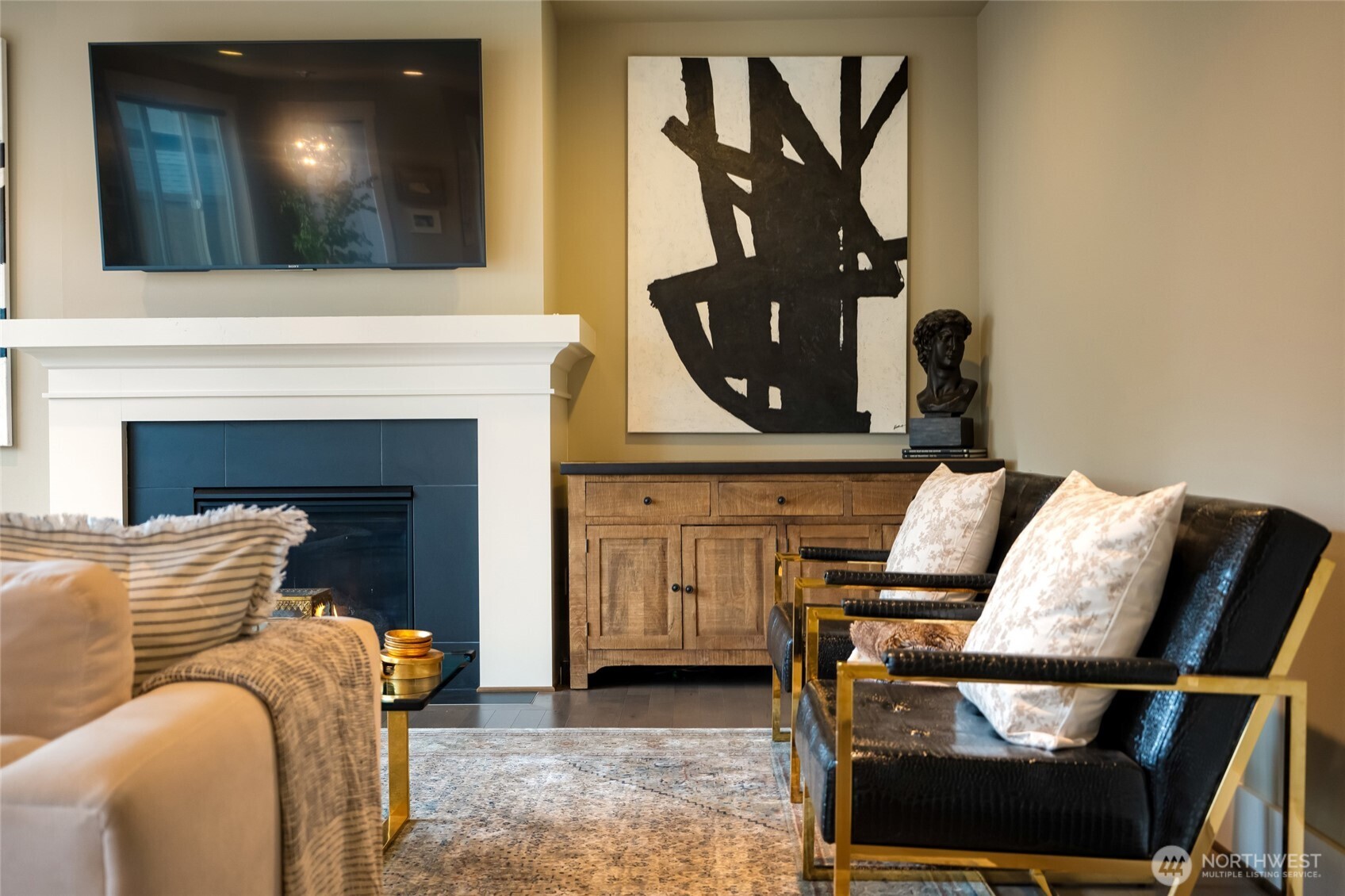 619 Graham Avenue Northeast Renton, WA 98059 - Photo 14 of 40 a living room with furniture and a fireplace
