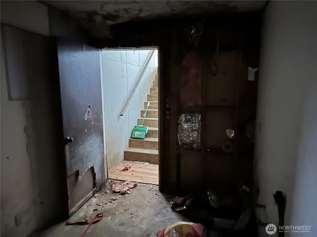 a view of a room with racks