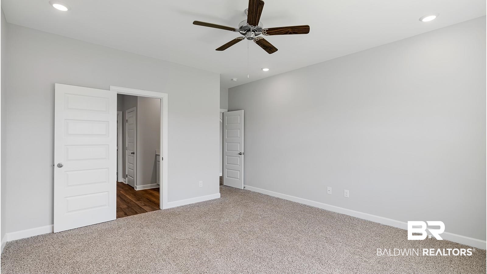 30567 Asheville Road Daphne, AL 36527 - Photo 13 of 29 Unfurnished bedroom with recessed lighting, dark carpet, and ceiling fan