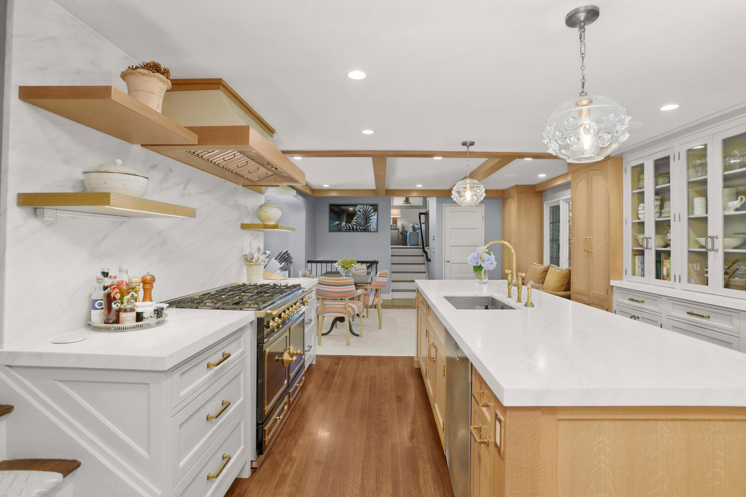 13 Searles Road Darien, CT 06820 - Photo 11 of 35 a kitchen with a stove a refrigerator and a sink