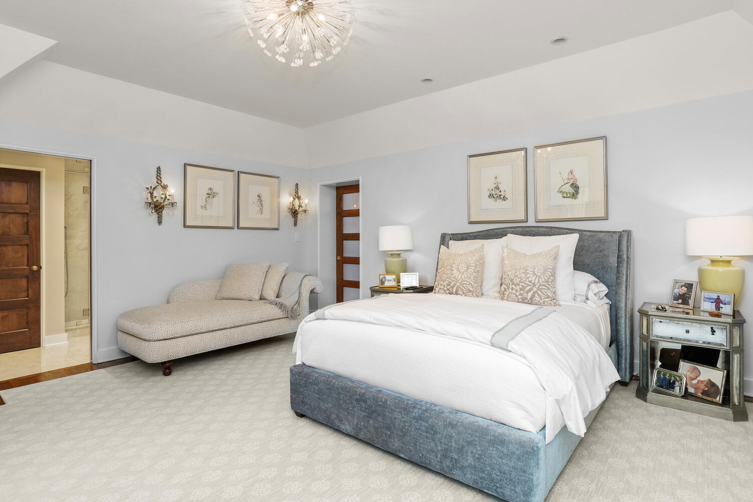 13 Searles Road Darien, CT 06820 - Photo 18 of 35 a spacious bedroom with a bed and a couch