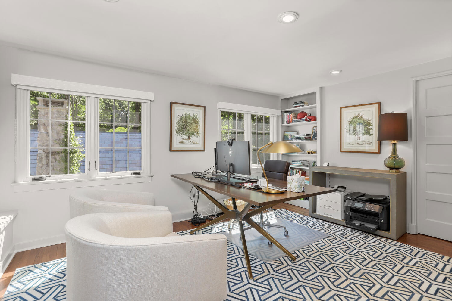 13 Searles Road Darien, CT 06820 - Photo 26 of 35 a living room with furniture a computer on desk and a window
