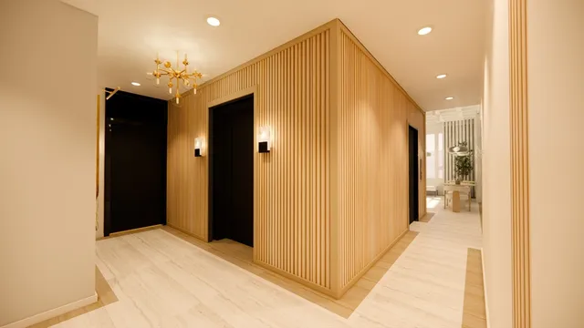 a view of a livingroom with wooden floor