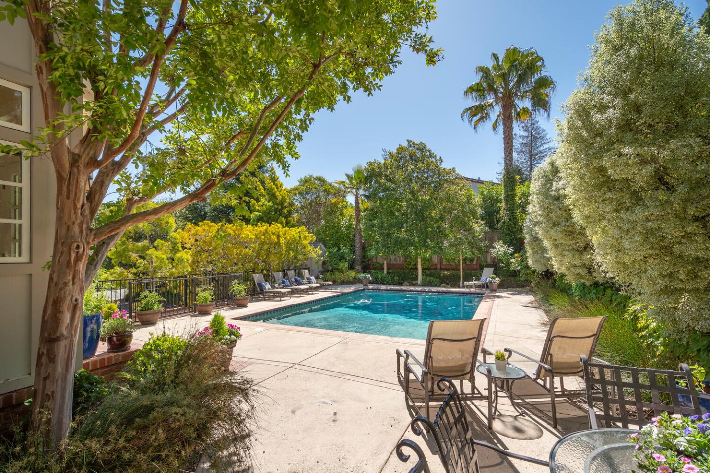 1055 Vista Road Hillsborough, CA 94010 - Photo 23 of 28 a view of a backyard with sitting area