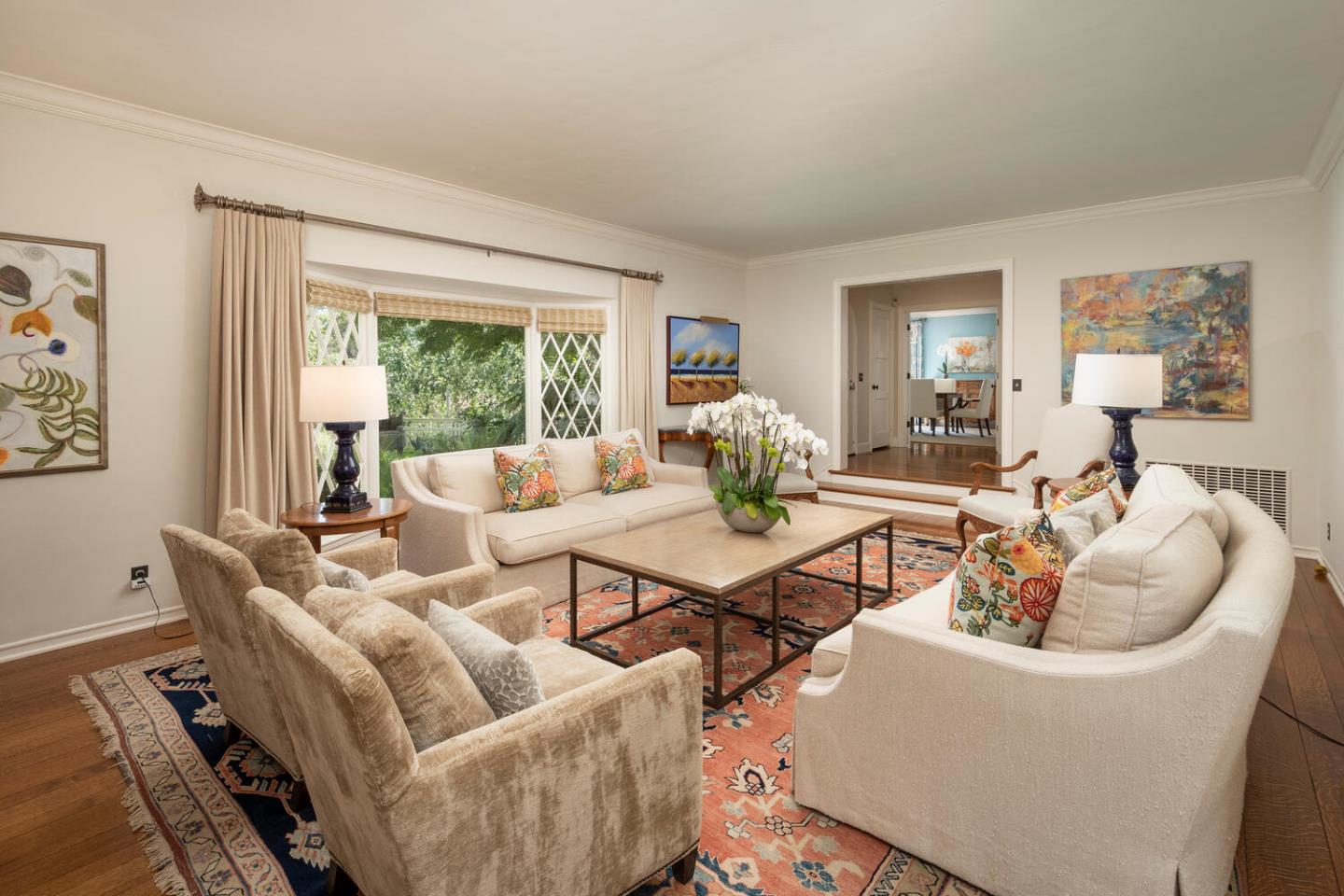 1055 Vista Road Hillsborough, CA 94010 - Photo 5 of 28 a living room with furniture and a large window