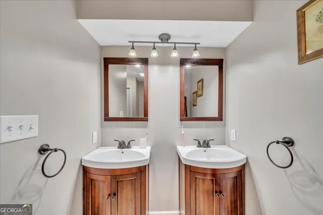 a view of a backyard with a small pool