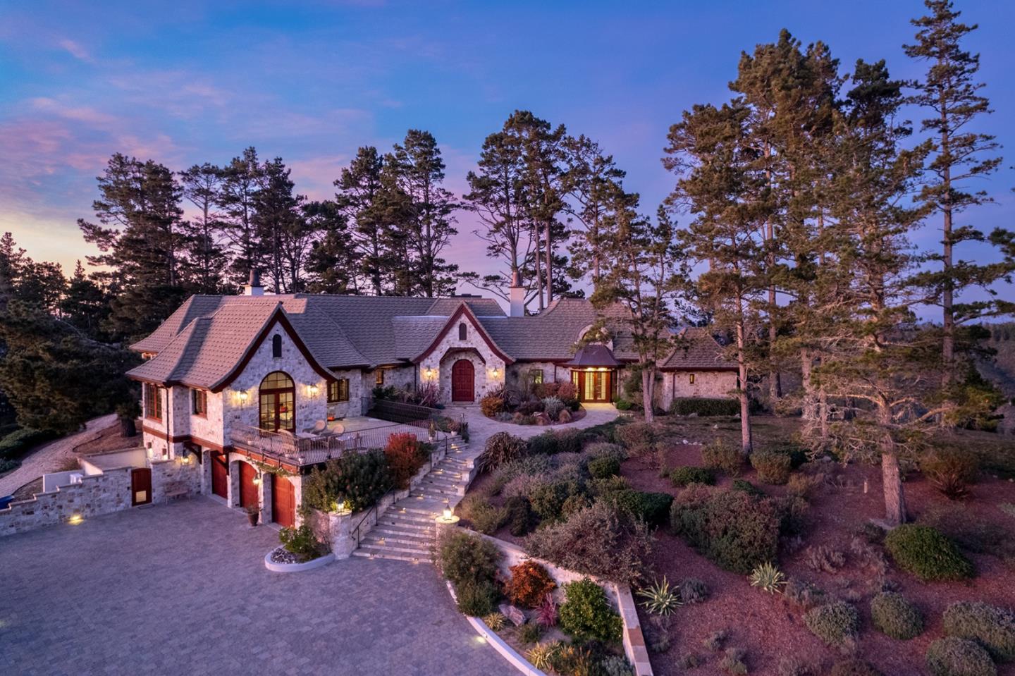 309 Mt Devon Road Carmel, CA 93923 - Photo 3 of 32 an aerial view of a house with garden space and street view