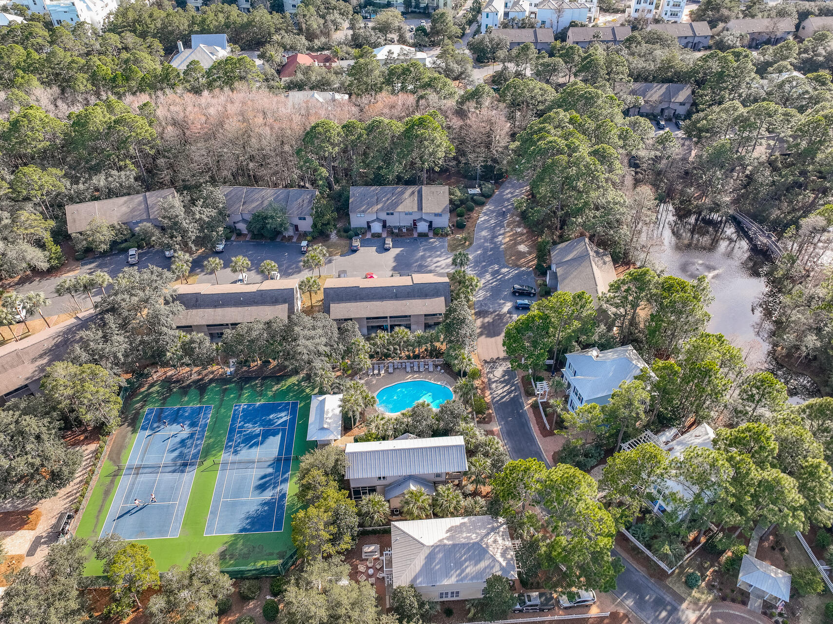 15 Cypress Street, Unit 268 Santa Rosa Beach, FL 32459 - Photo 40 of 44 an aerial view of a house with a yard and lake view