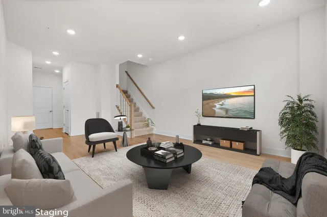 a living room with furniture