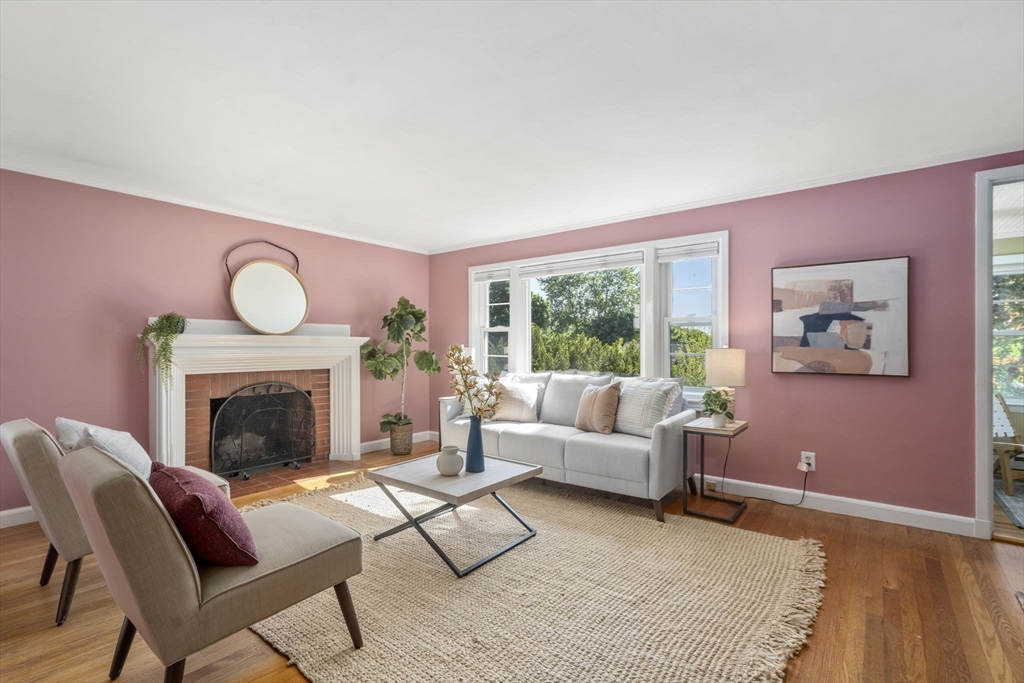 59 Cutter Hill Road Arlington, MA 02474 - Photo 3 of 30 a living room with furniture and a fireplace