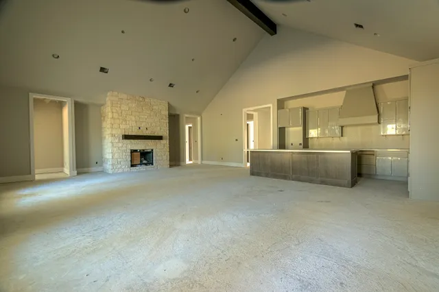 a view of a livingroom with a fireplace