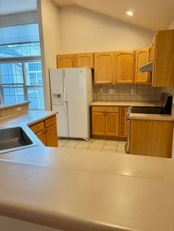 a living room with a bed