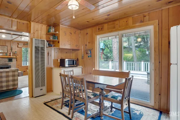 a view of a porch with furniture