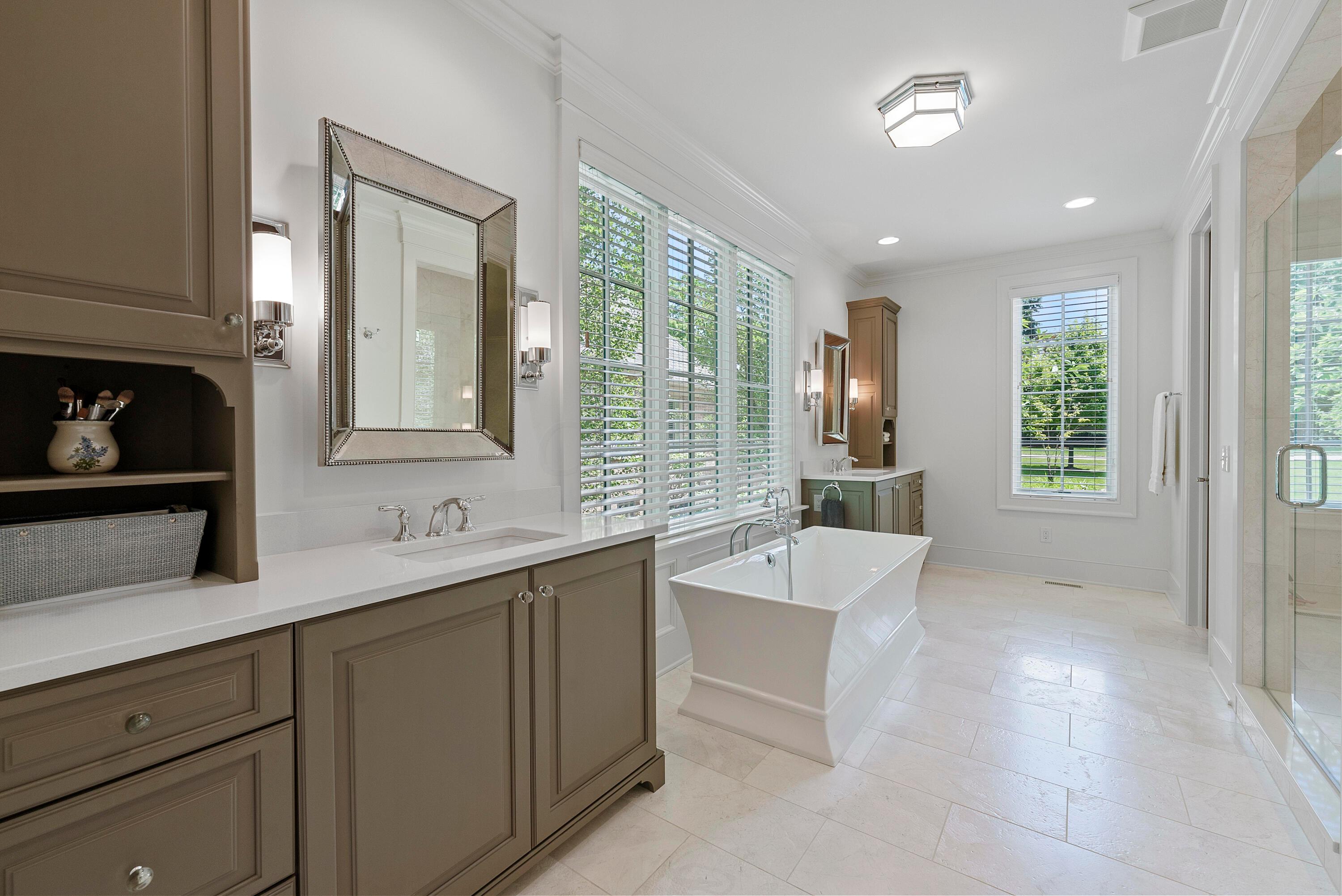 2730 Edington Road Columbus, OH 43221 - Photo 28 of 70 Fabulous spa bath with 2 separate vanities, soaking tub and walk-in shower.