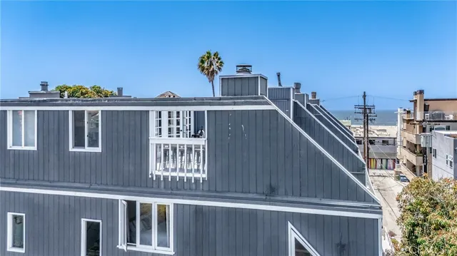 a view of a balcony with an outdoor space