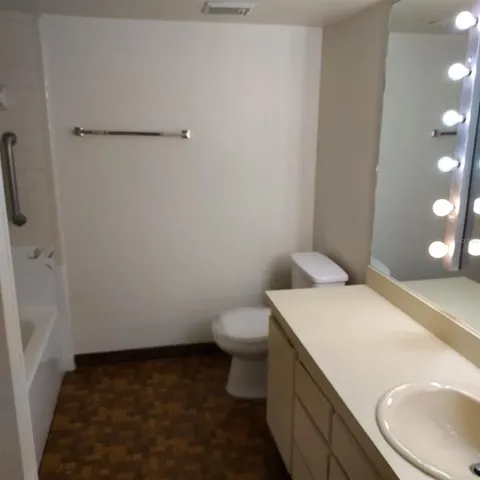 a bathroom with a sink and toilet
