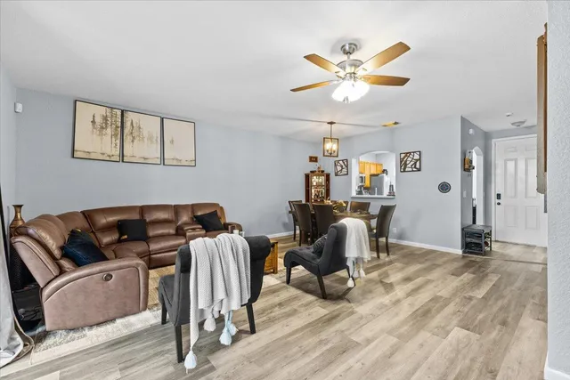 a living room with furniture