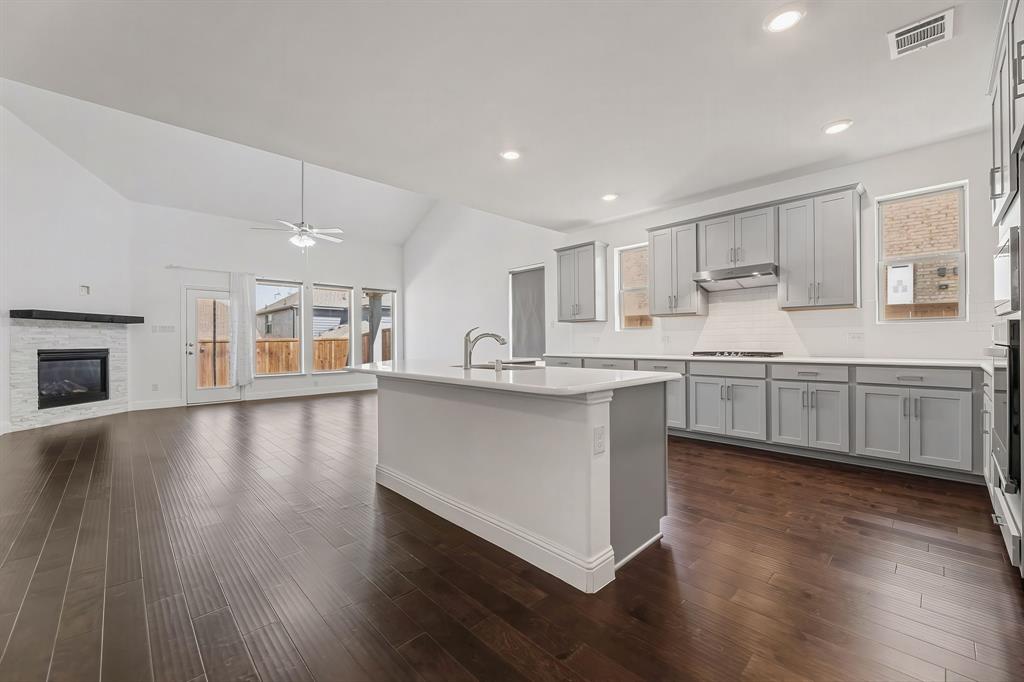 3120 Stonelake Ridge Lewisville, TX 75010 - Photo 40 of 40 a kitchen with stainless steel appliances granite countertop a sink cabinets and wooden floor