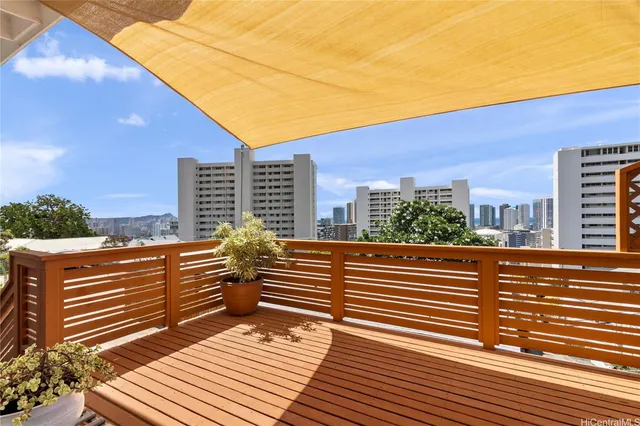 a view of city from balcony