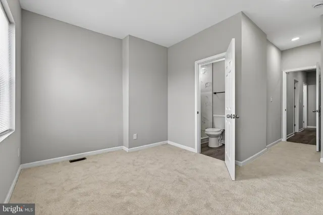 an empty room with closet