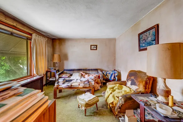 a bedroom with furniture and a window