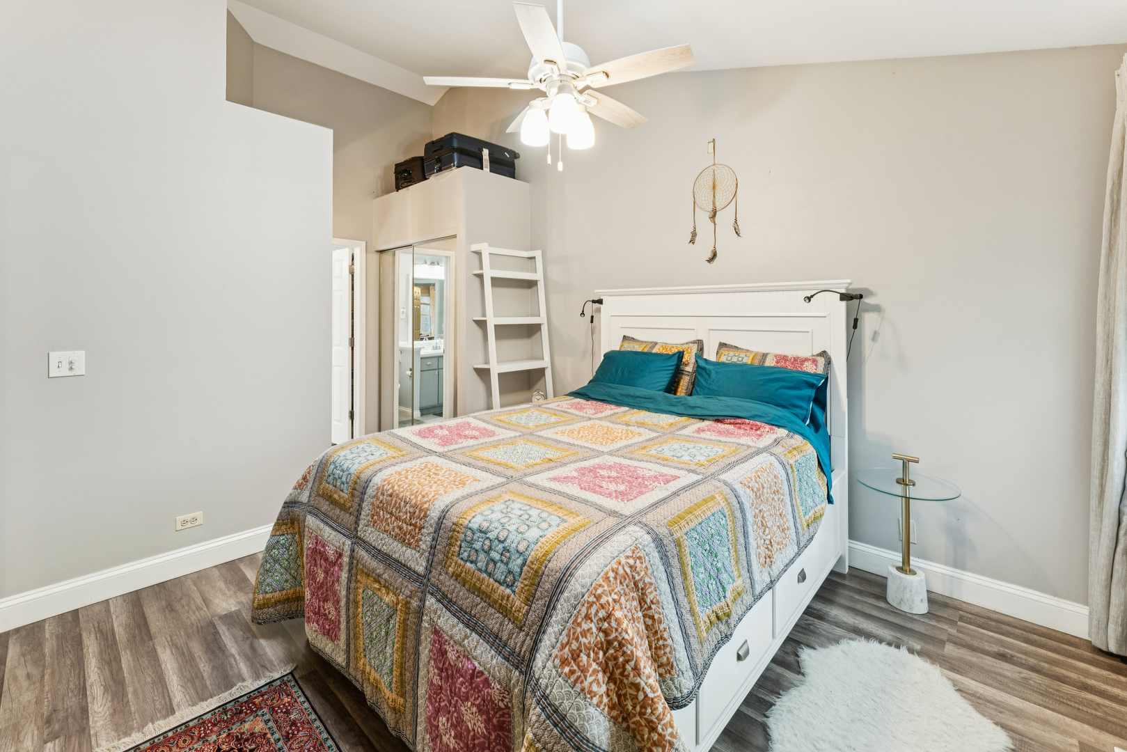 159 West Hamilton Drive Palatine, IL 60067 - Photo 13 of 24 a bedroom with a bed and a chandelier