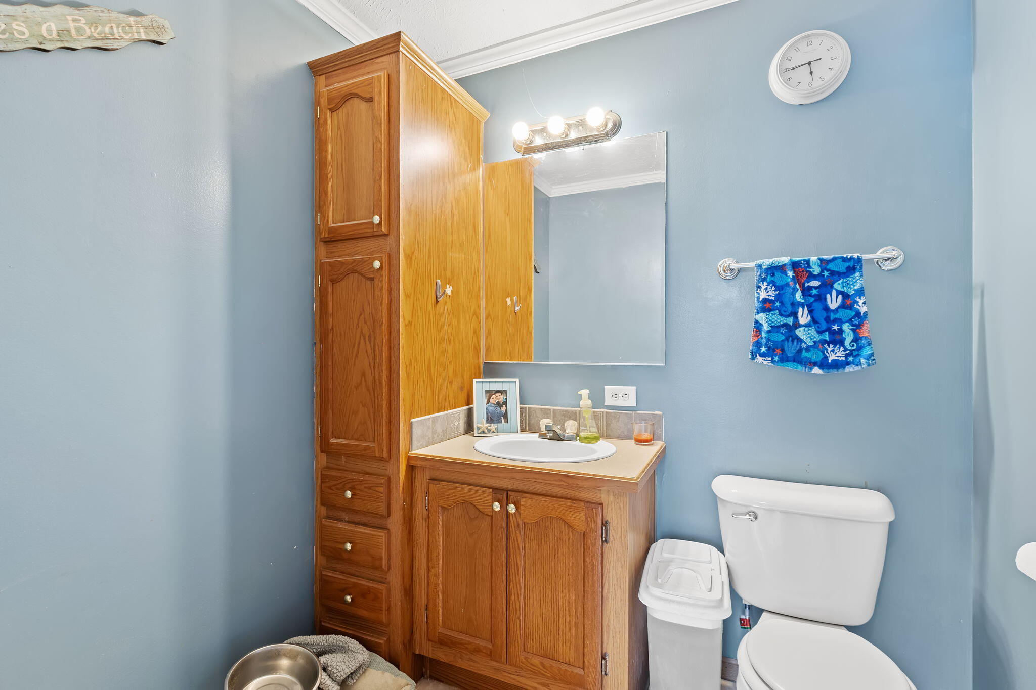 6303 Highway 231 Rensselaer, IN 47978 - Photo 20 of 41 a bathroom with a toilet sink vanity and mirror