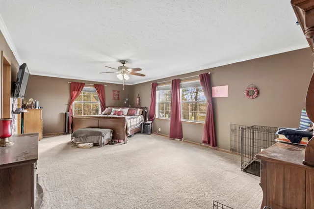 a bed room with furniture and a window