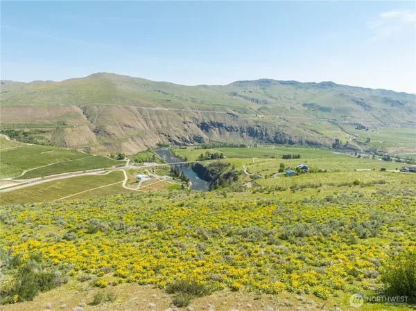 a view of a mountain with an outdoor space