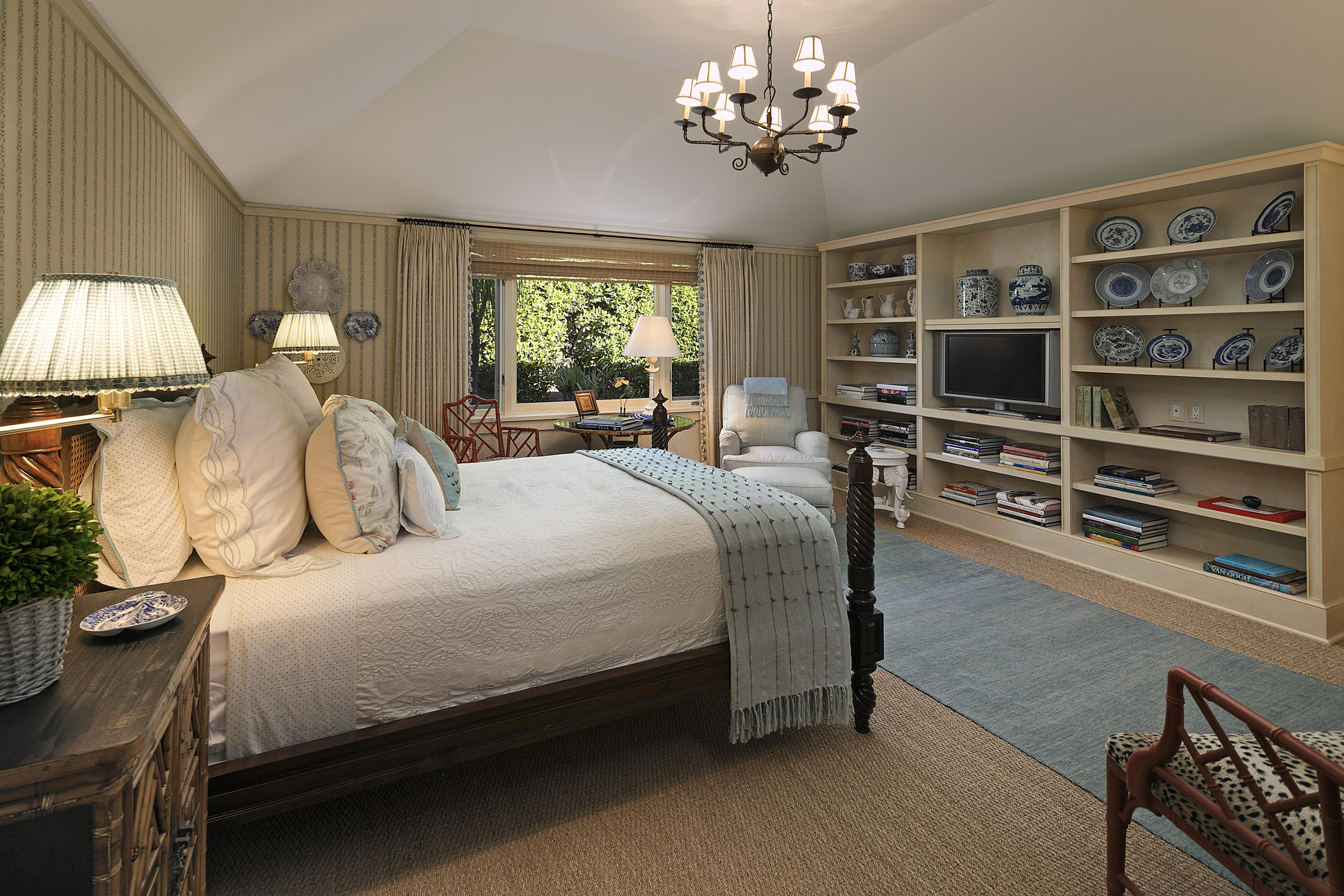 2159 Boundary Drive Montecito, CA 93108 - Photo 9 of 14 a bedroom with a large bed and a chandelier