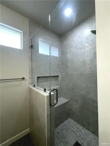 a bathroom with a shower