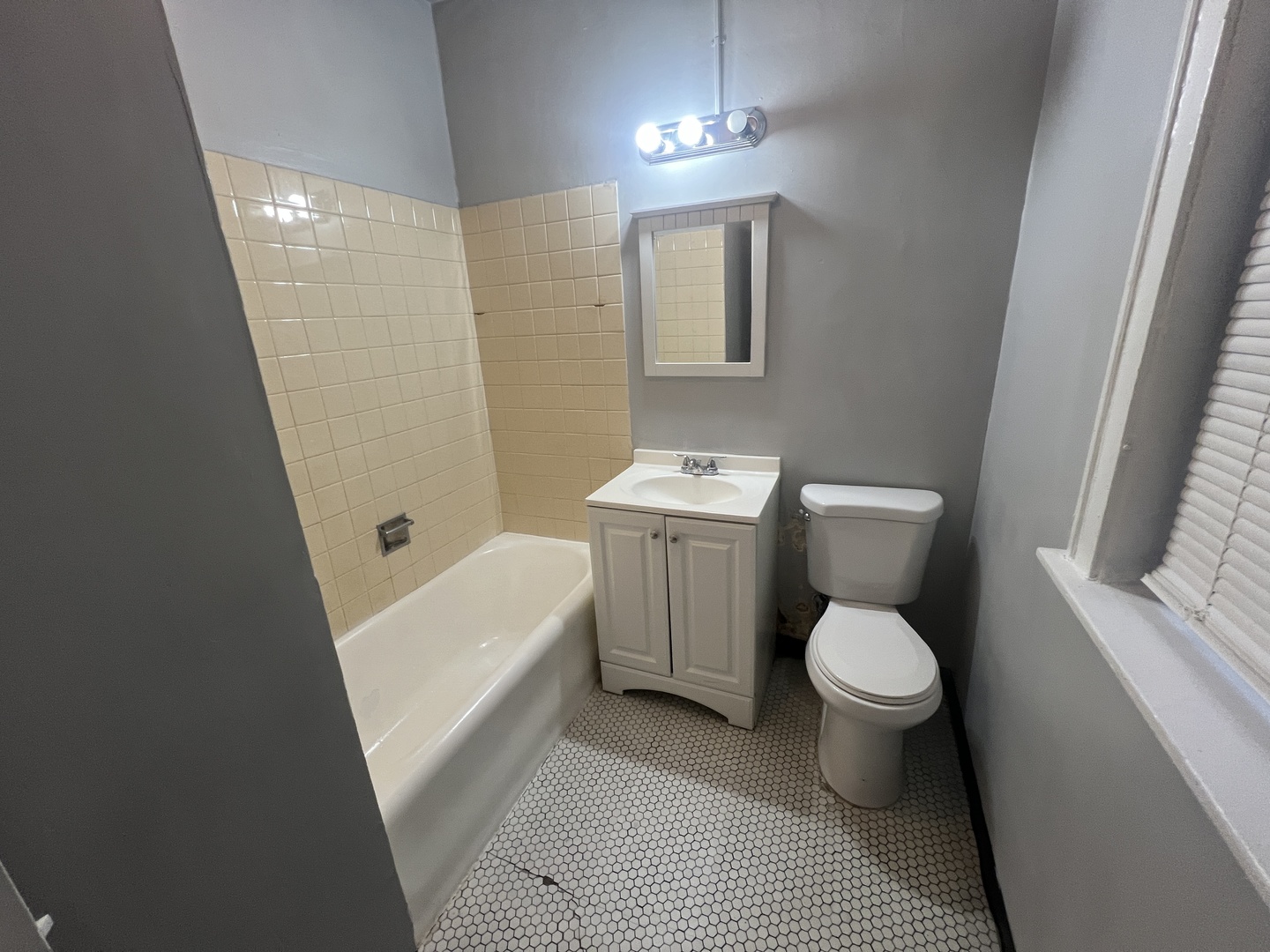 1439 West 93rd Street, Unit 1 Chicago, IL 60620 - Photo 4 of 4 a bathroom with a sink toilet a mirror and shower