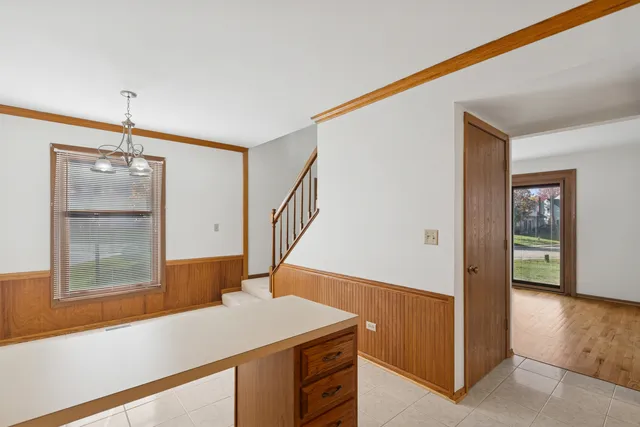 a view of a hallway with entryway