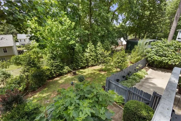 a view of a yard in a garden