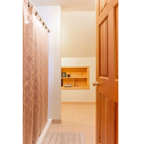 a bathroom with a window