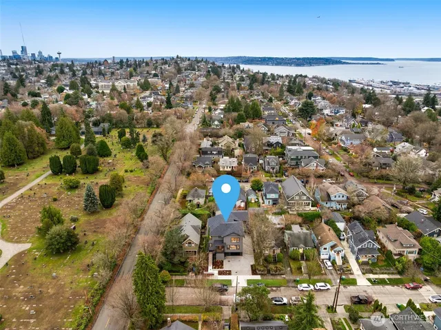 an aerial view of multiple house