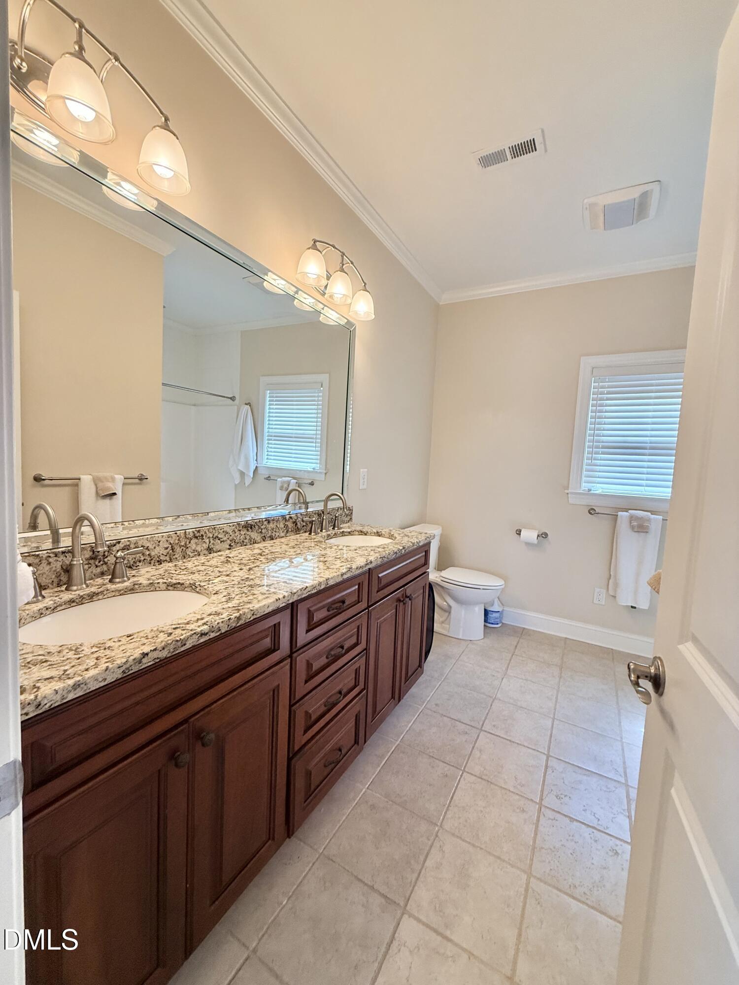 250 Bunny Rabbit Road Leasburg, NC 27291 - Photo 23 of 66 a spacious bathroom with a granite countertop sink a mirror and a bathtub