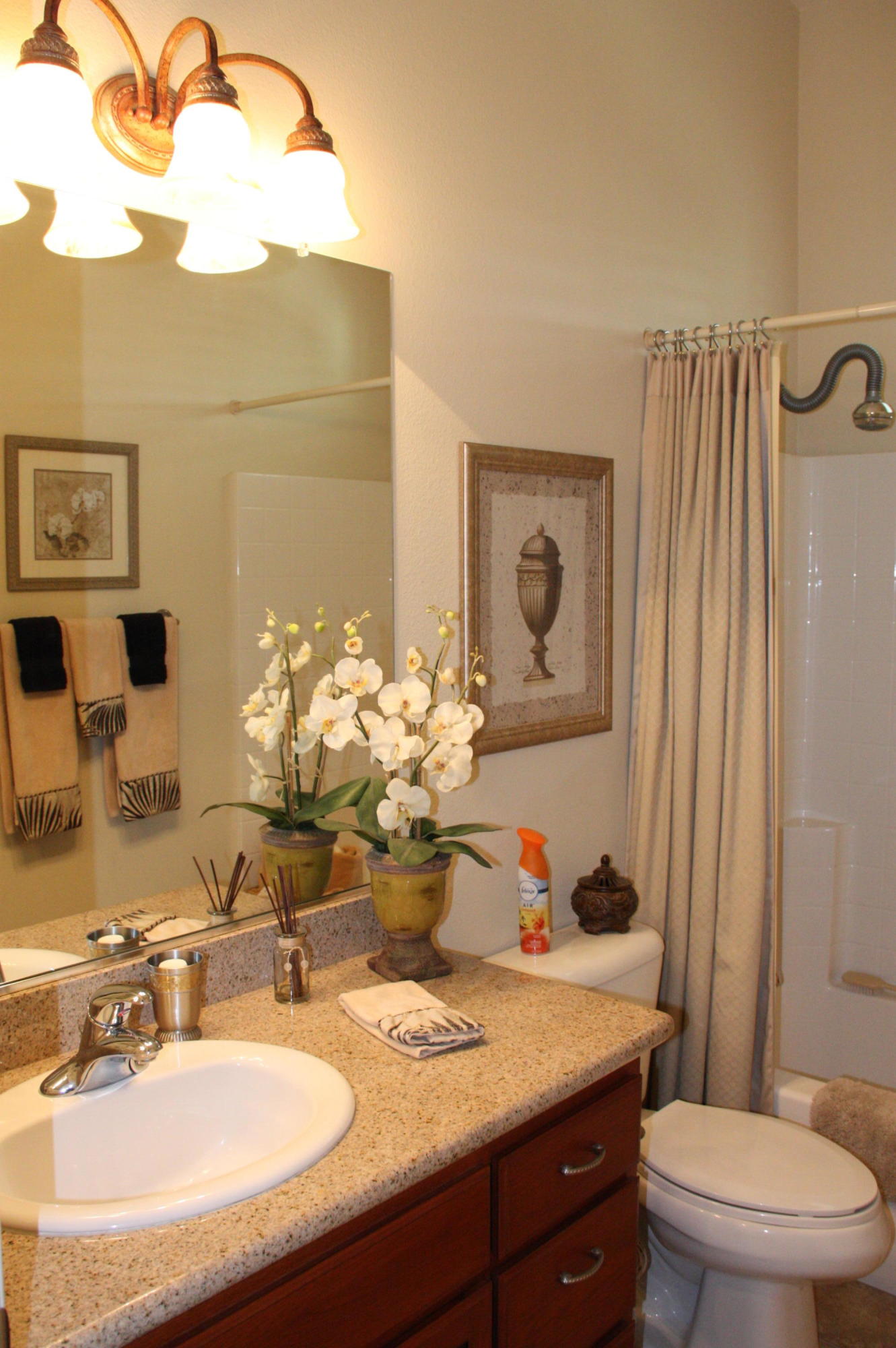 49758 Lewis Road Indio, CA 92201 - Photo 22 of 47 a bathroom with a granite countertop sink mirror vanity and toilet