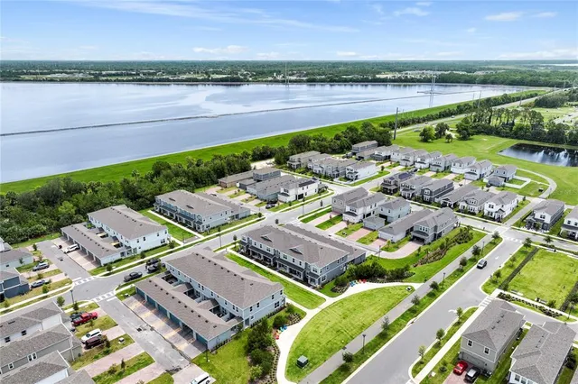 an aerial view of a city